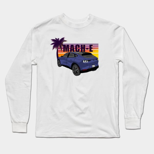 Sunset Mach-E in Infinite Blue Long Sleeve T-Shirt by zealology